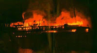 Yarmouth Castle burning